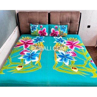 Hot Sale Rayon Bedsheet Hand Painted Floral Design Premium Handmade